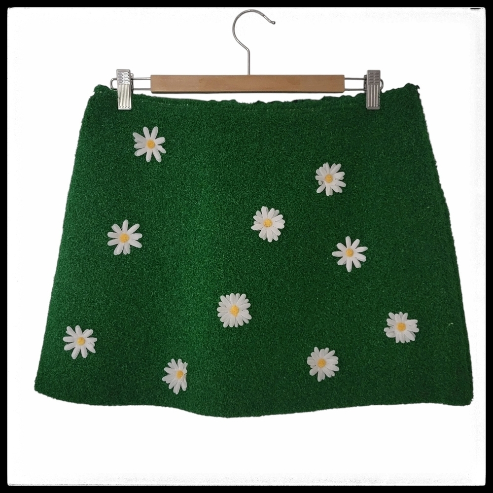 Green Floral Skirt